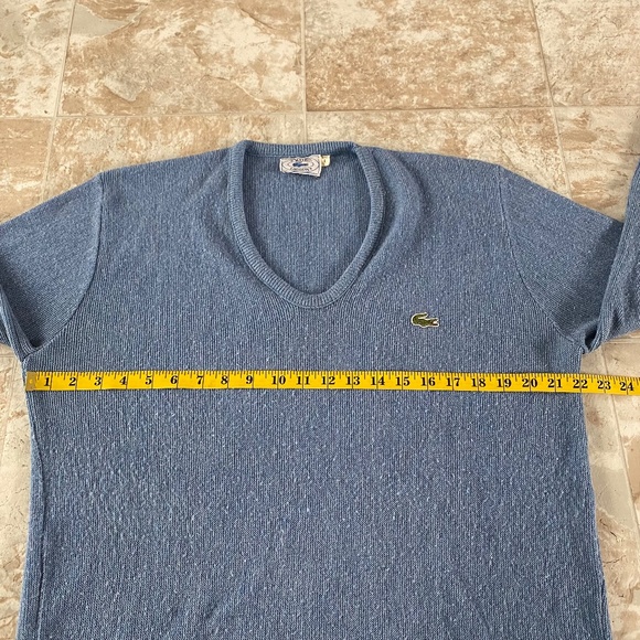 Vintage Men's Izod Lacoste Navy Blue V-Neck Pullover Sweater Made in USA Large - Picture 5 of 9